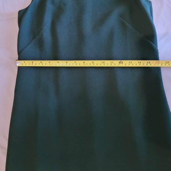 NWT J. Crew Dark Forest Green Shift Dress with Navy Trim (0) - Picture 9 of 13